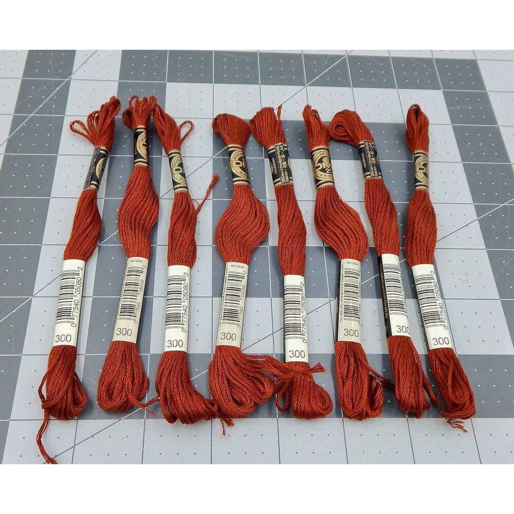 DMC Thread Mouliné #25 Embroidery Cotton 6 Strand Floss 8.7yd 300 Mahogany Lot/8